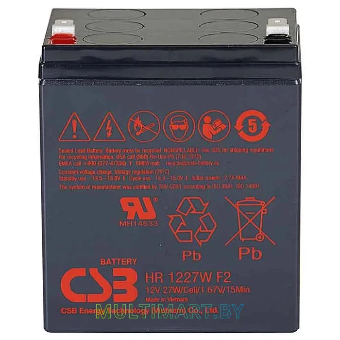 Аккумулятор для ИБП CSB Battery HR1227W F2 (12В/6.5 А·ч)